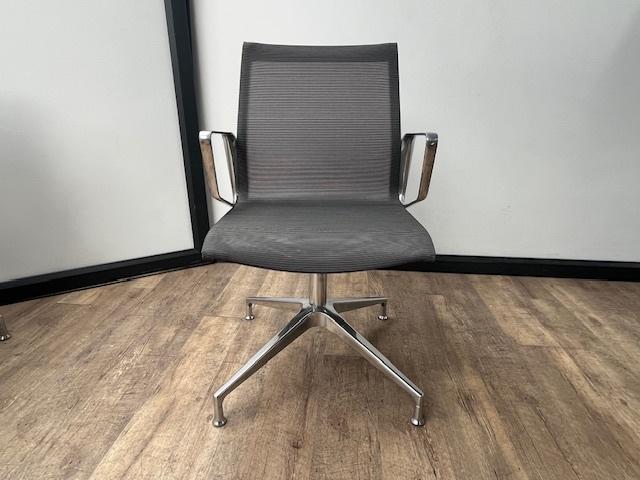 Directie vergaderstoel Lato mesh (Chrome), Ophalen, Zwart, Stof, Eén