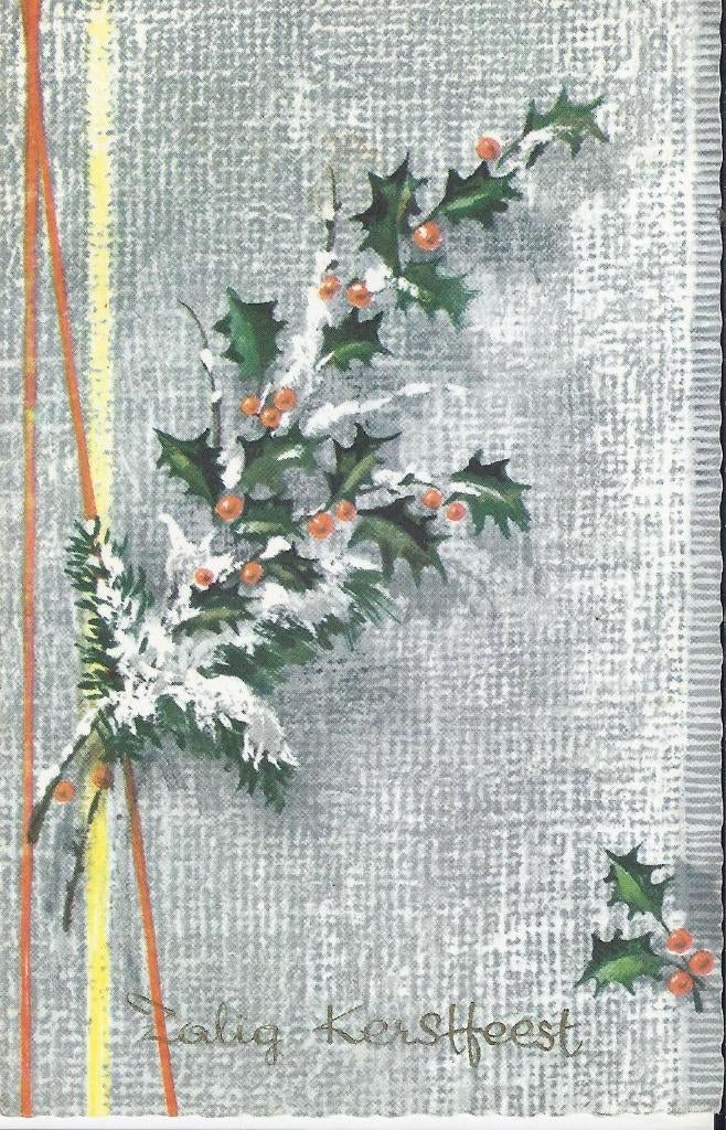 U7 oude gelopen ansichtkaart zalig kerstfeest, Ophalen of Verzenden, 1940 tot 1960, Gelopen