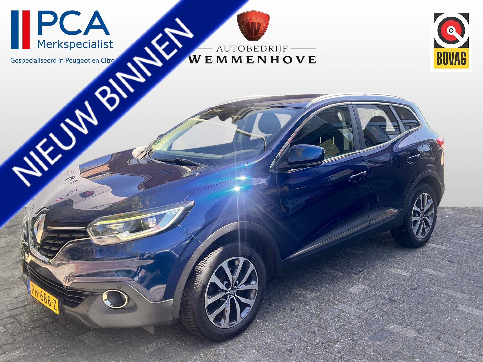 Renault Kadjar 1.2 TCe Limited Airco-Ecc/Alu wielen/Navi/El., Voorwielaandrijving, 4 cilinders, Blauw, Origineel Nederlands