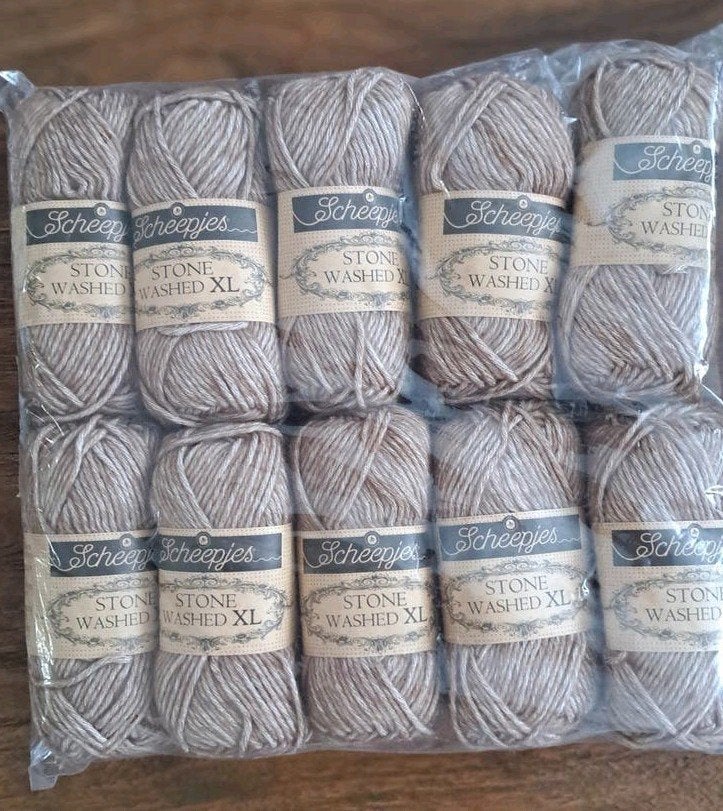 Pakket Scheepjes Stone Washed XL 10 bollen bruin, Hobby en Vrije tijd, Breien en Haken, Nieuw, Breien of Haken, Wol of Garen, Ophalen of Verzenden