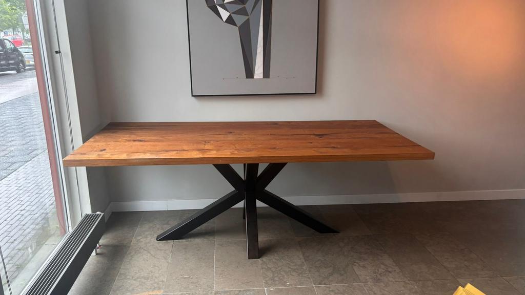 Moderne eikenhouten eettafel in zeer goede staat 100x220, Huis en Inrichting, Tafels | Eettafels, Ophalen, Eikenhout, 200 cm of meer