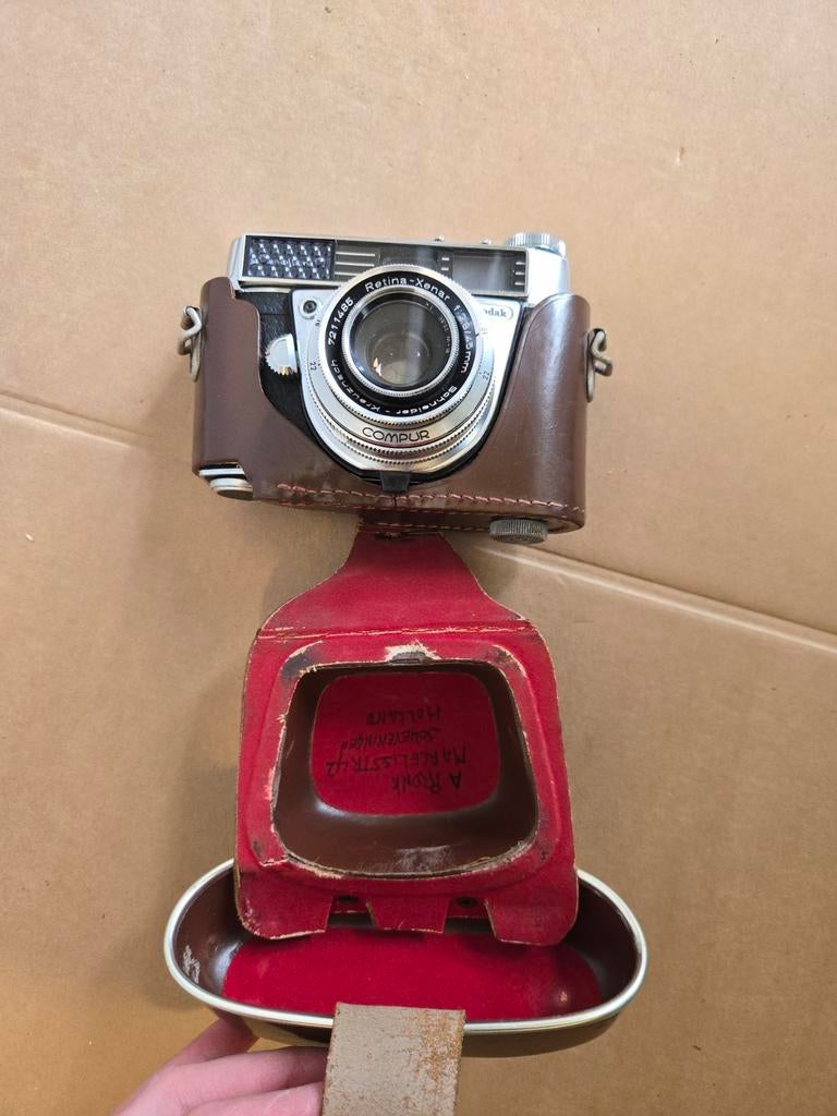 Vintage Kodak Retina Xenar camera met hoesje, Audio, Tv en Foto, Fotocamera's Analoog, Gebruikt, Compact, Ophalen of Verzenden