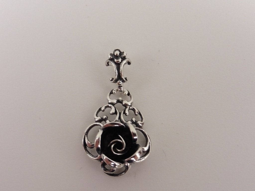 Zilveren roos hanger                                     Z24, Gebruikt, ., Ophalen of Verzenden, .