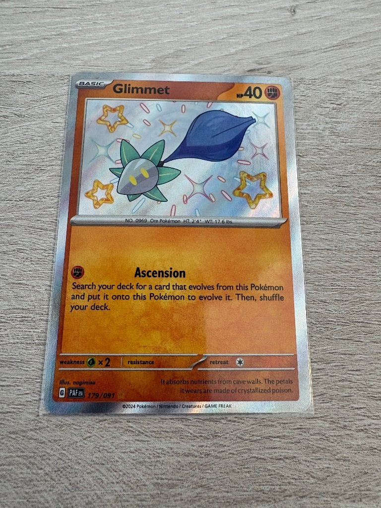 Glimmet (Holo) 179/091 Paldean Fates - Pokémon Kaart, Ophalen of Verzenden, Nieuw, Losse kaart, Foil