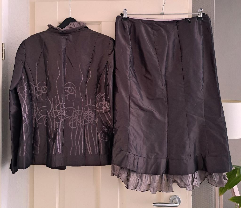 Vera Mont 3-delig set blazer, top & rok (maat 44) art 50497, Kostuum of Pak, Vera Mont, ., Paars