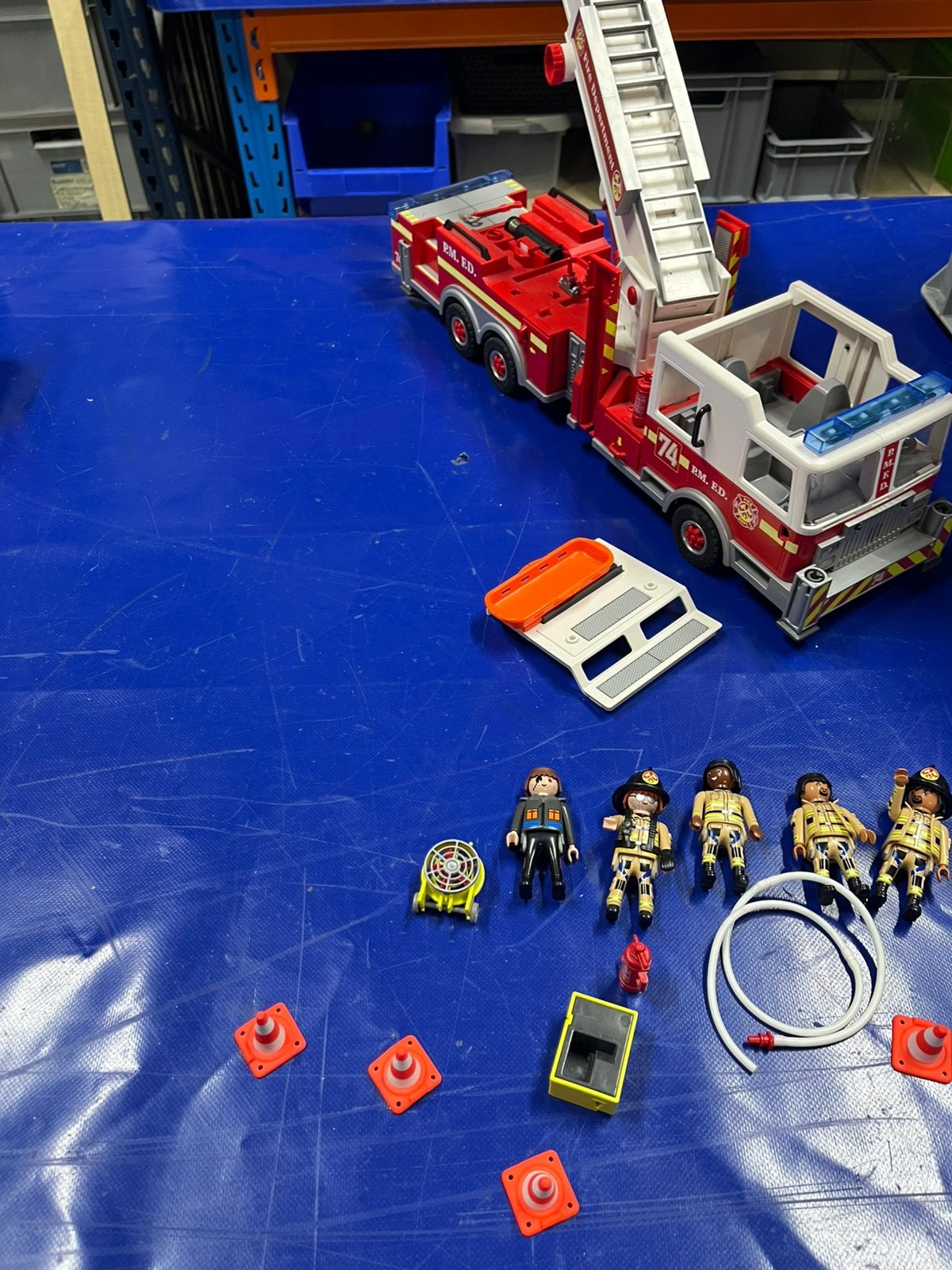 Playmobil Amerikaanse fire truck brandweer ladder wagen, Kinderen en Baby's, Ophalen of Verzenden