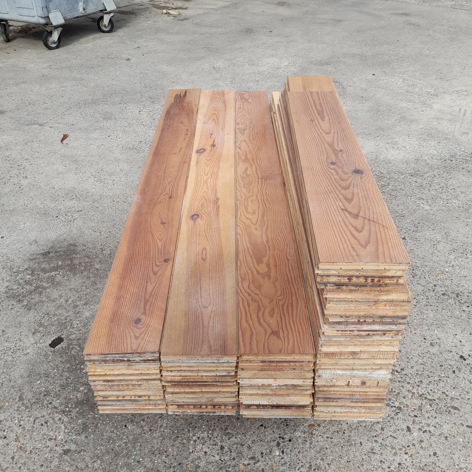 Massief grenen vloer 22 m2 houten vloerdelen 19 cm breed, Ophalen, Gebruikt, Vloerdelen of -planken, 10 m² of meer