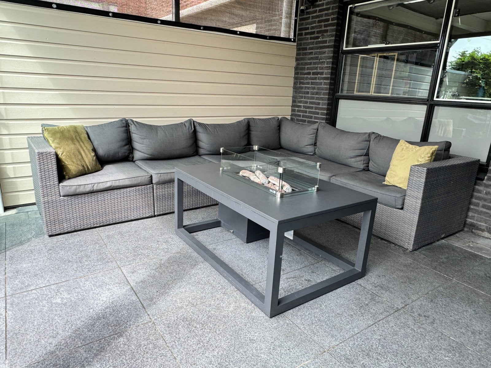 Forza Barolo loungeset met Cosiraw vuurtafel, Ophalen, 5 zitplaatsen, Gebruikt, Loungeset
