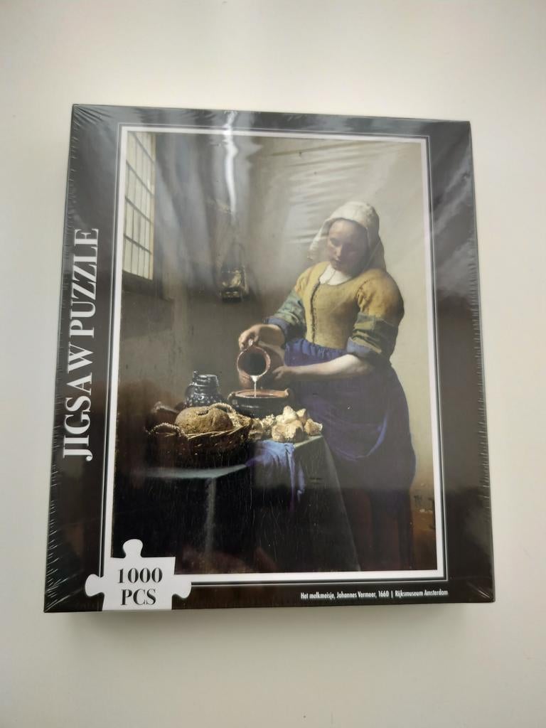 Kunst puzzel Het melkmeisje leuk voor moederdag, Ophalen of Verzenden, 500 t/m 1500 stukjes, Nieuw, Legpuzzel