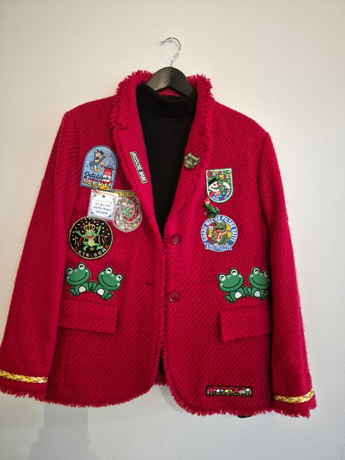 Rood Oeteldonks Jasje - Maat 46, Ophalen of Verzenden, Gedragen, Rood, Jasje
