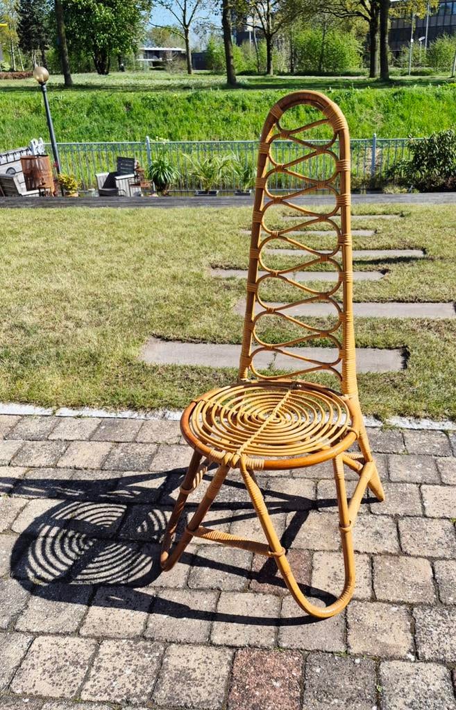 Vintage, rotan 'teenbeat' stoel, jaren 60, Ophalen