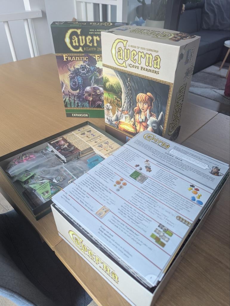 Caverna The Cave Farmers bordspel + insert & 2 uitbreidingen, Hobby en Vrije tijd, Gezelschapsspellen | Bordspellen, Vijf spelers of meer