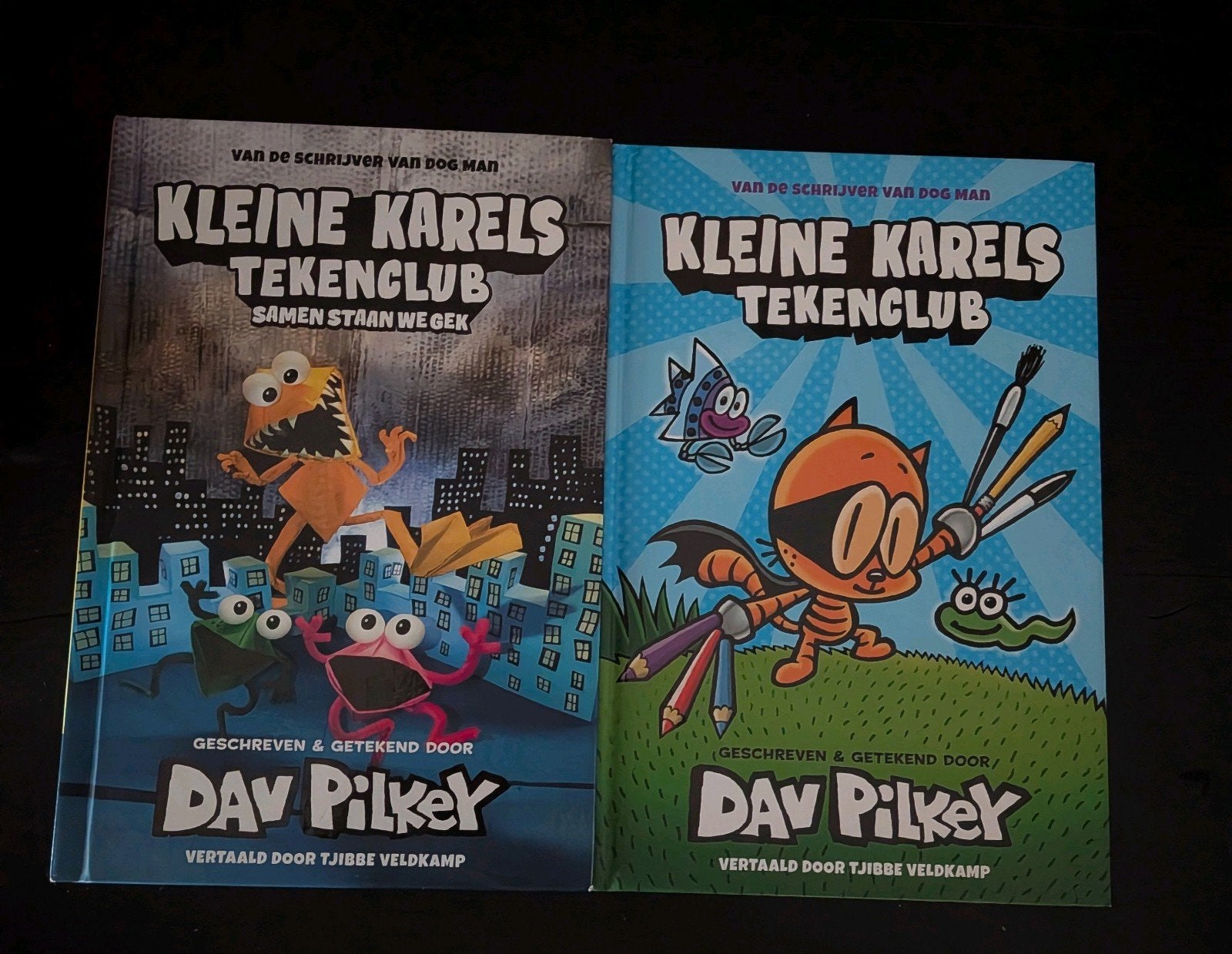 2 boeken kleine Karels tekenclub, Ophalen of Verzenden, Zo goed als nieuw, Dav Pilkey, Non-fictie