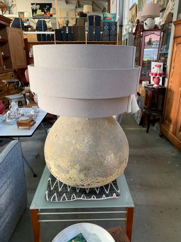 Lamp grote zware keramieken waterpot stijl lamp., Tuin en Terras, Ophalen of Verzenden, Zo goed als nieuw, Rond