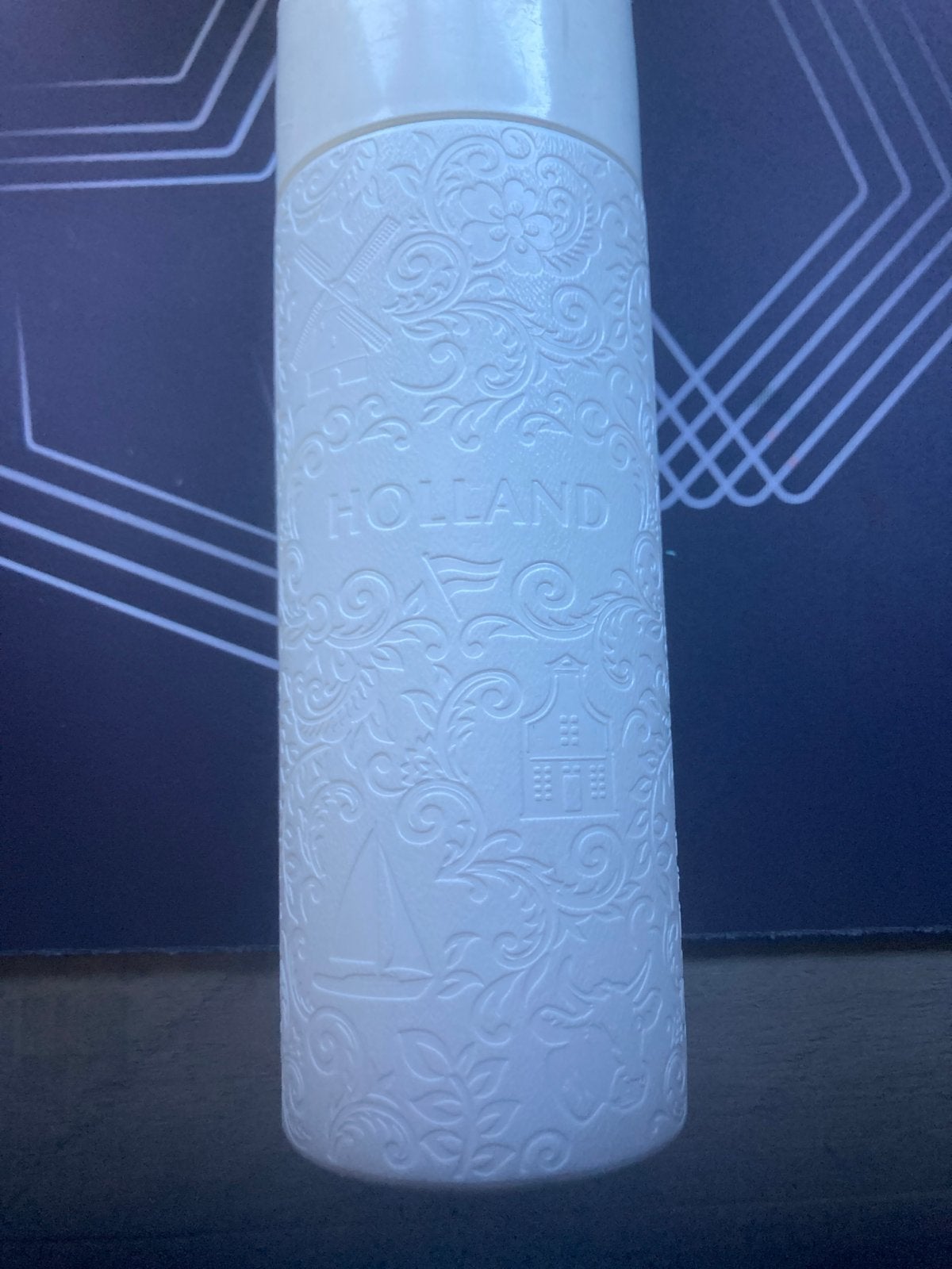 Witte Holland Souvenir Fles met Reliëf, Ophalen of Verzenden