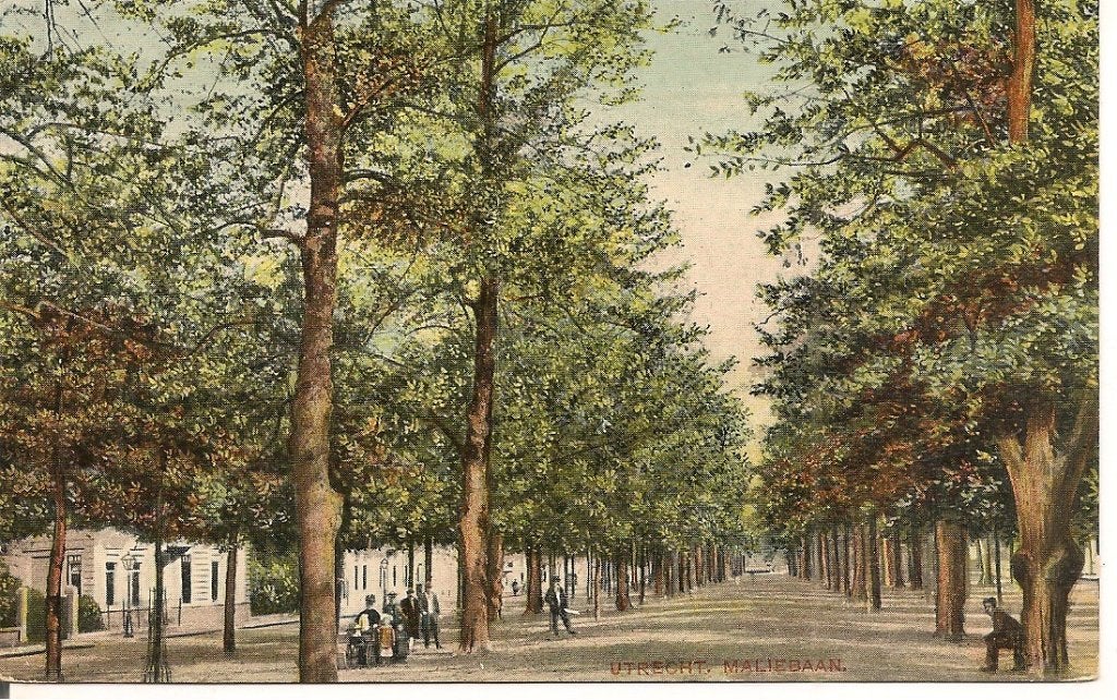 Oude ansichtkaart Utrecht Maliebaan - Gelopen, Verzamelen, Ophalen of Verzenden, Voor 1920, Gelopen, Utrecht