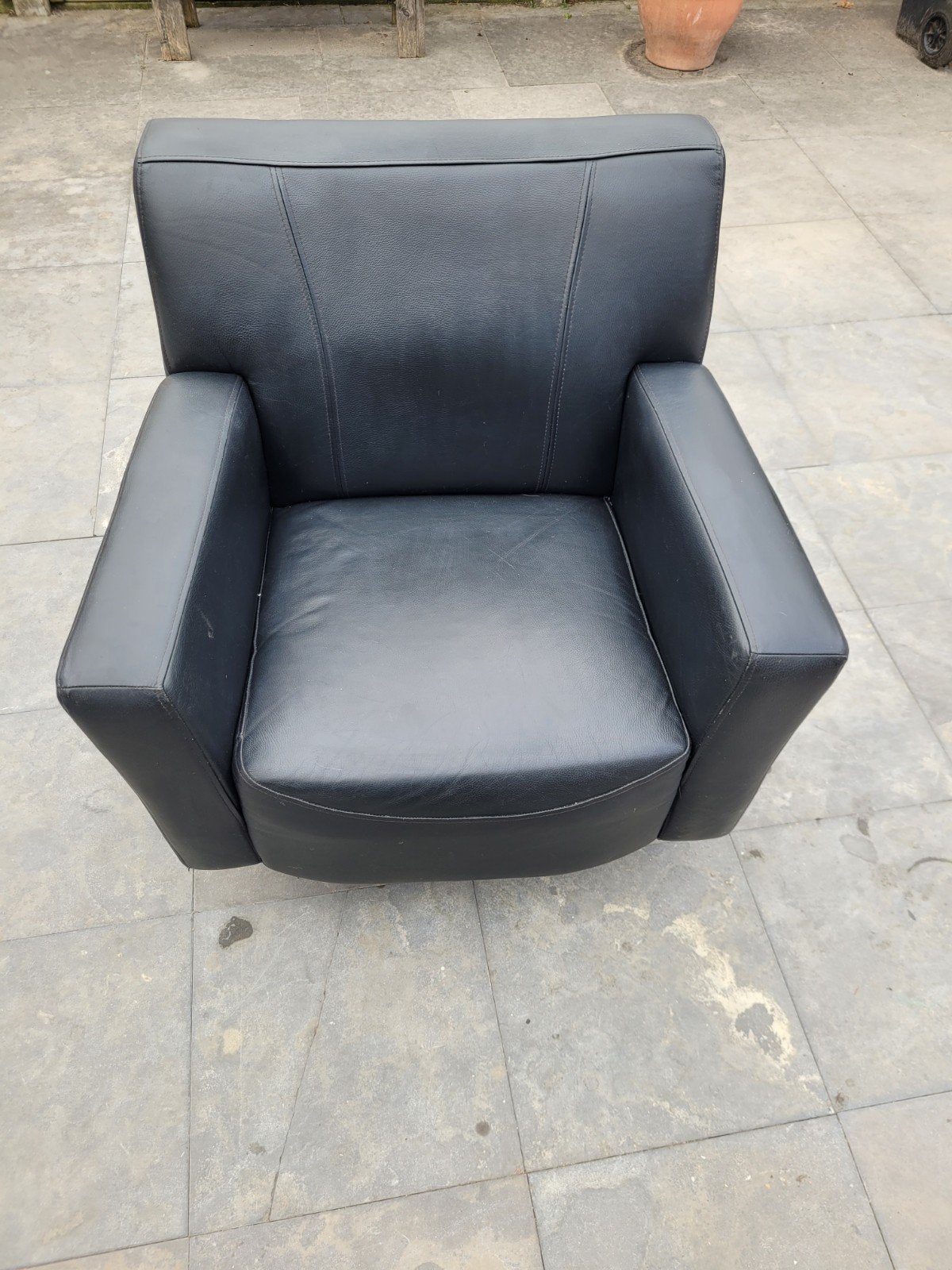 henders en hazel echt leren draai fauteuil, Ophalen, Gebruikt, 50 tot 75 cm, Leer