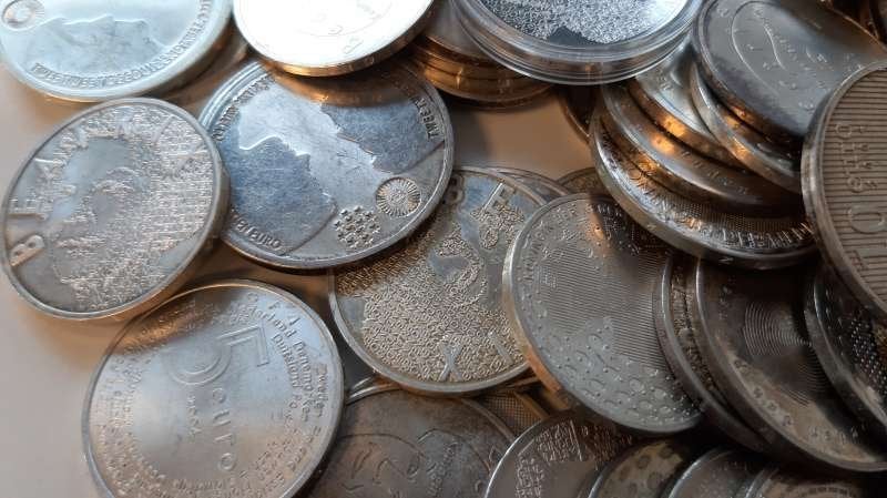 Nederland 1 kilo zilveren 5 en 10 Euromunten, Postzegels en Munten, Ophalen of Verzenden, Koningin Beatrix, Euro's, Zilver