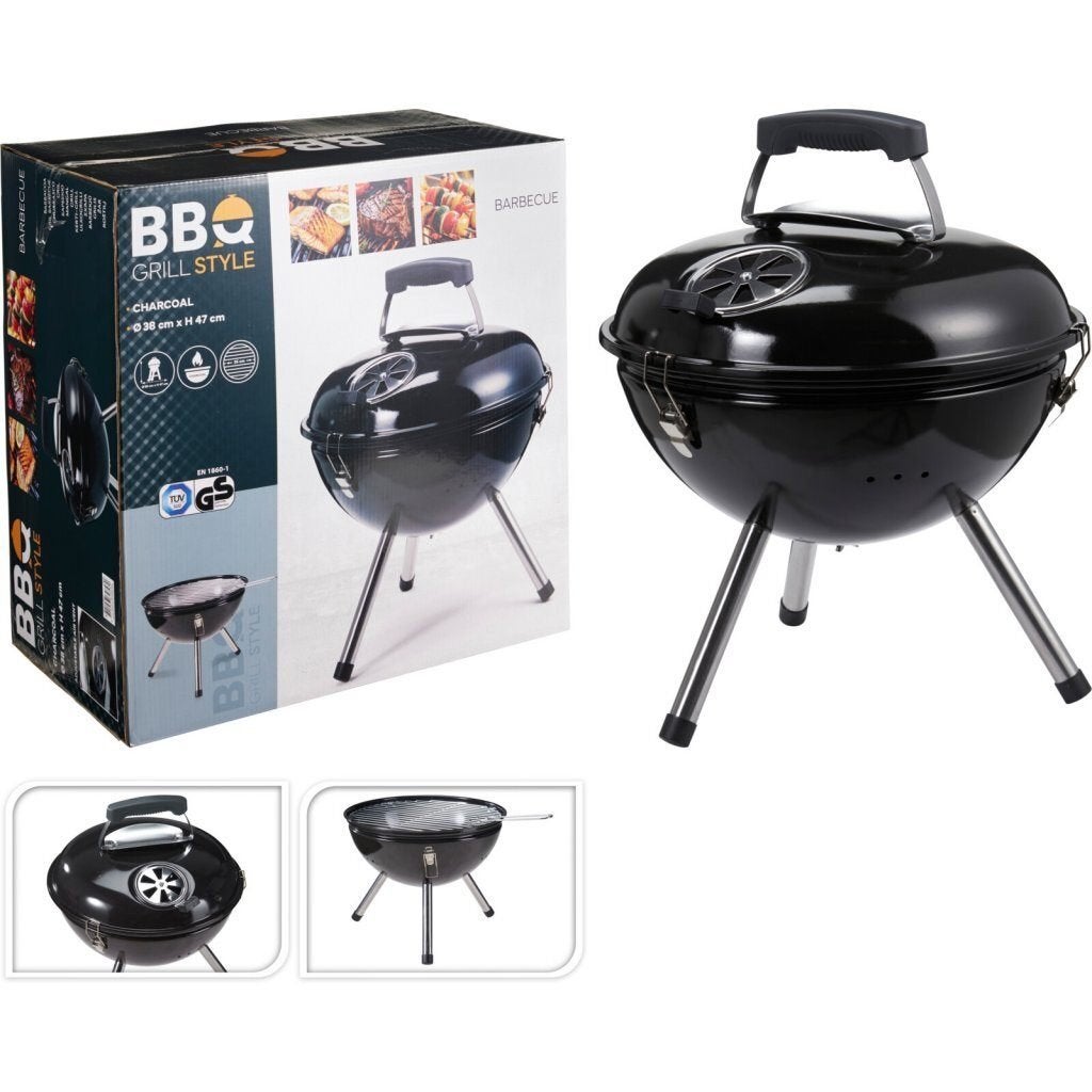 BBQ Gril Style BBQ Bol 38x47 cm Zwart, Koopman International, Nieuw, Ophalen of Verzenden, Koopman International