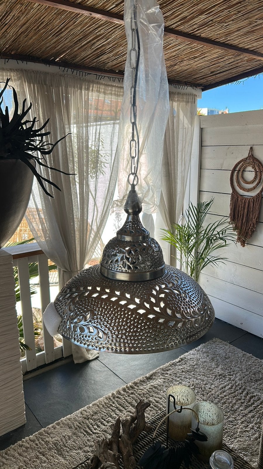 Super leuke nieuwe oosterse hanglamp, Huis en Inrichting, Lampen | Hanglampen, Ophalen of Verzenden, Zo goed als nieuw, Minder dan 50 cm