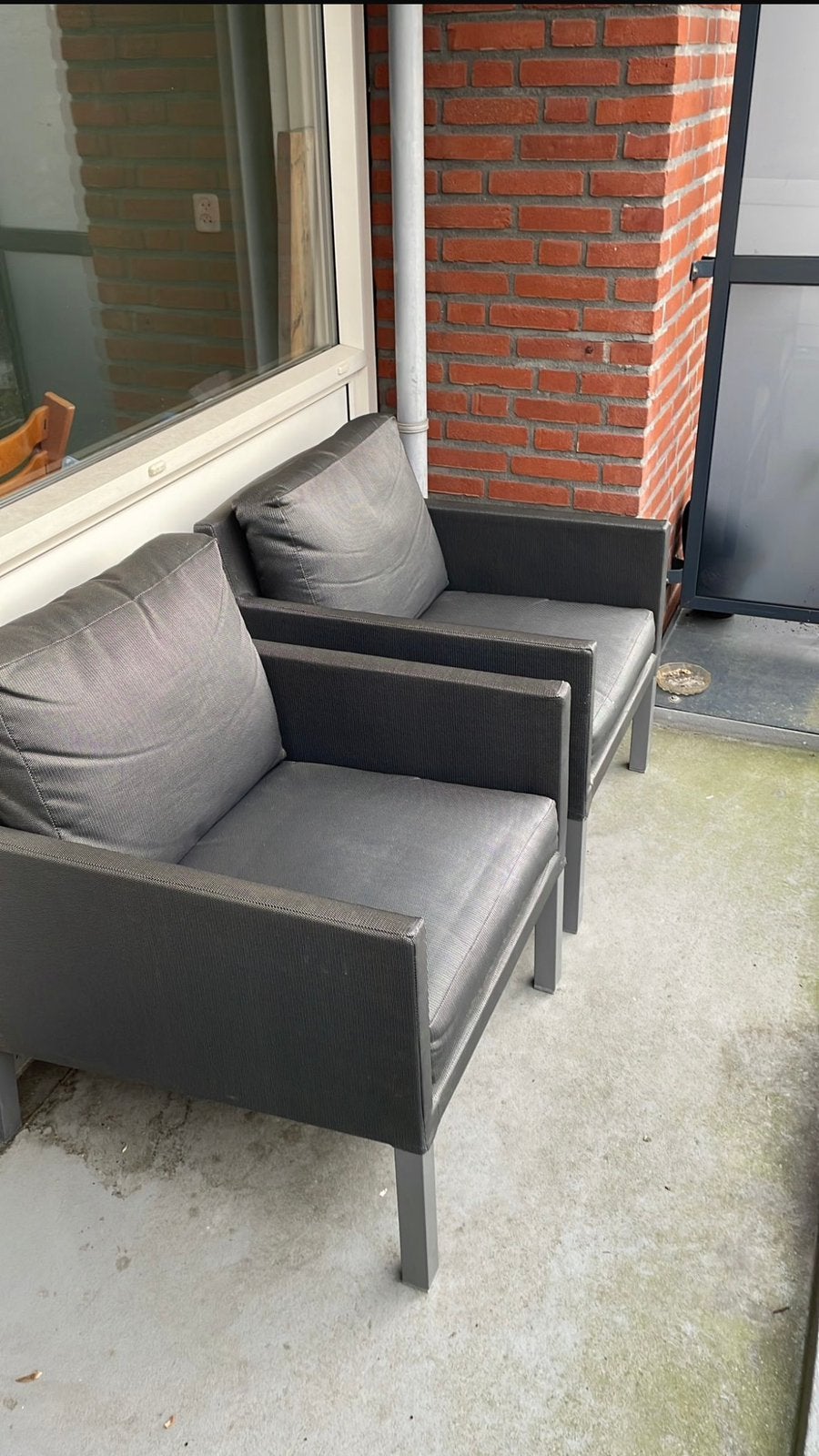 2 luxe en ruime tuinstoelen in zeer goede staat, Tuin en Terras, Ophalen, Gebruikt, 2 zitplaatsen, Loungeset