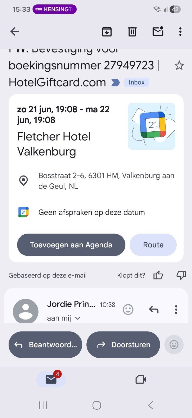 Tickets voor overnachting morgen., Twee personen