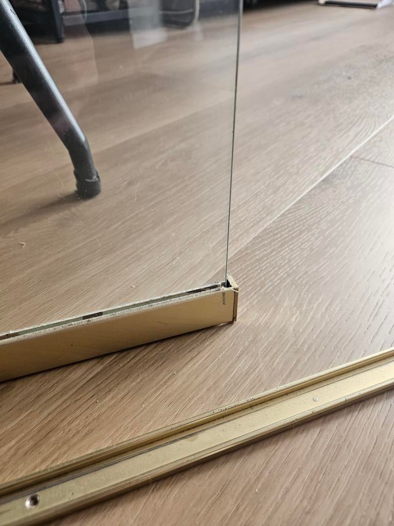 Glazen vitrinedeur 2 st. met schuifdeur profiel., Huis en Inrichting, Kasten | Vitrinekasten, Ophalen, 25 tot 50 cm, 50 tot 100 cm