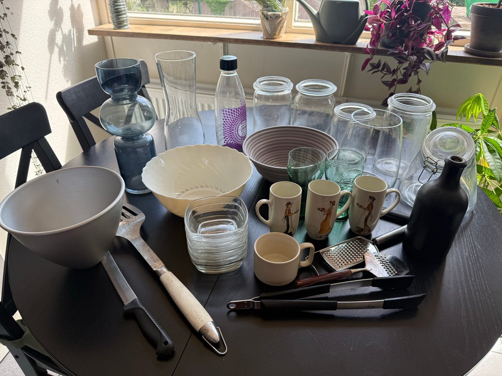 Diverse keukengerei, kopjes, schaaltjes en vazen, Ophalen, Meerkleurig, Glas, Overige typen