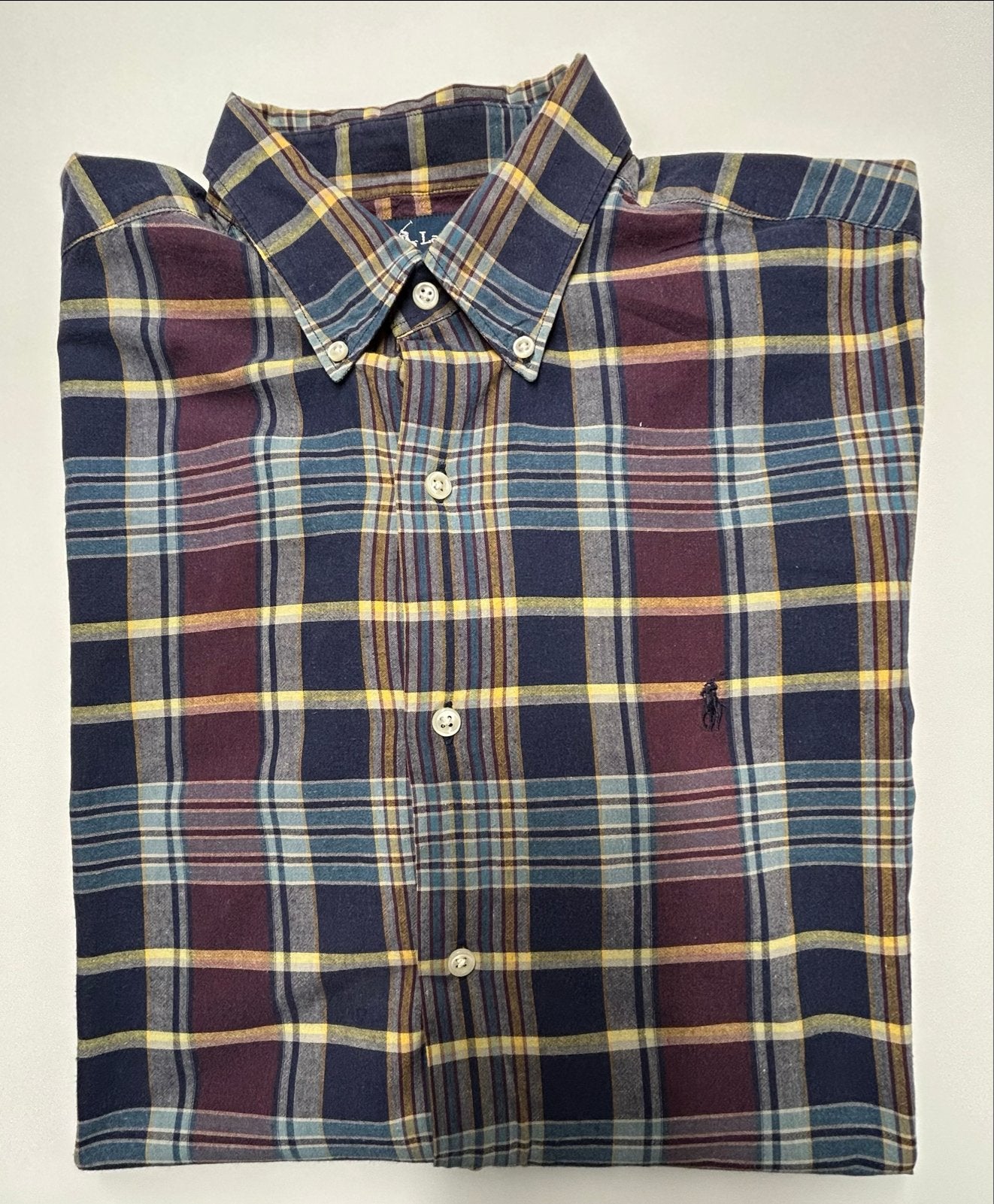 Ralph Lauren McMeel geruit overhemd - Maat L, Ophalen of Verzenden, Zo goed als nieuw, Meerkleurig, Halswijdte 41/42 (L)