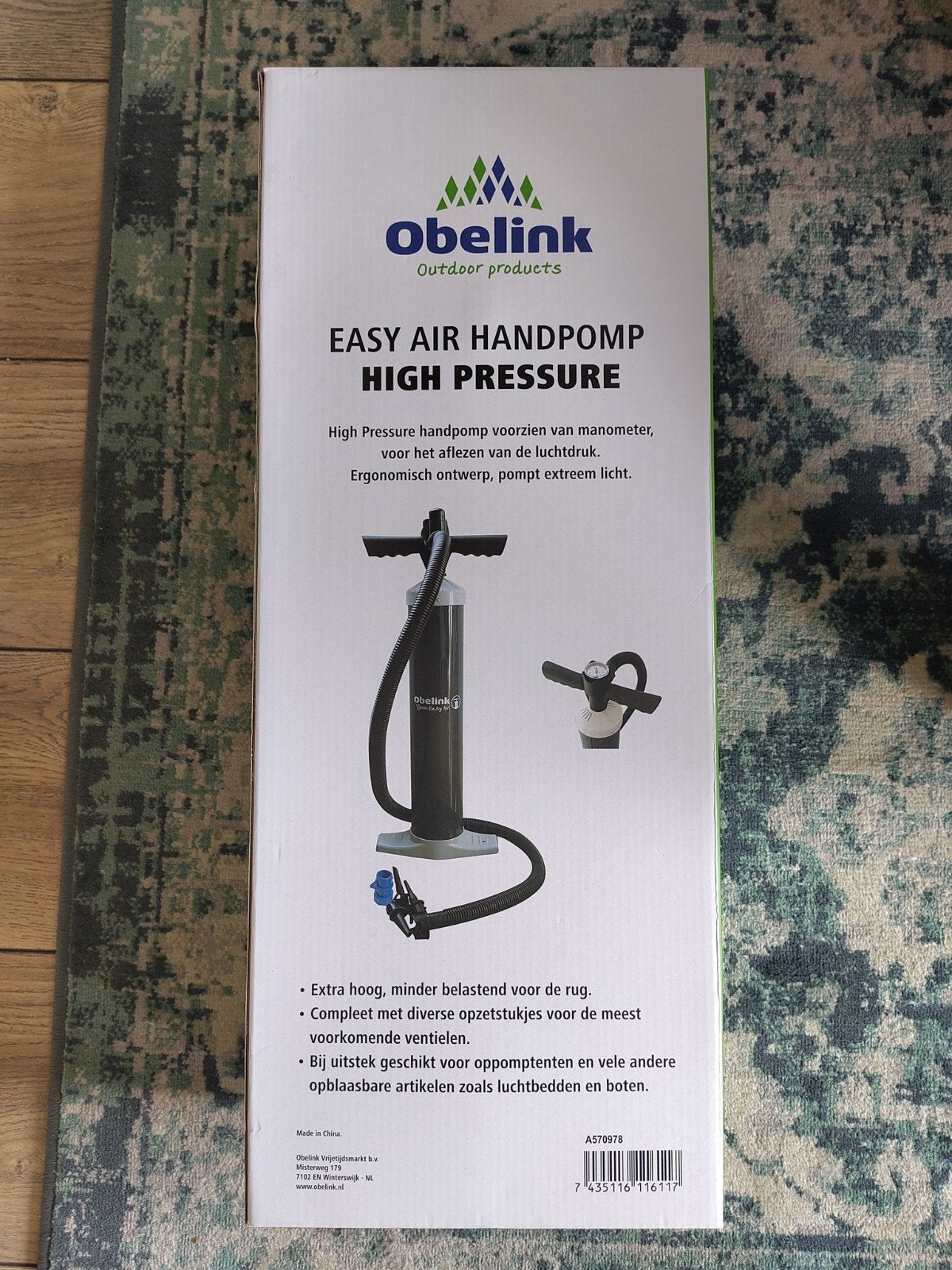 Obelink Easy Air Handpomp High Pressure met manometer, Ophalen of Verzenden, Nieuw