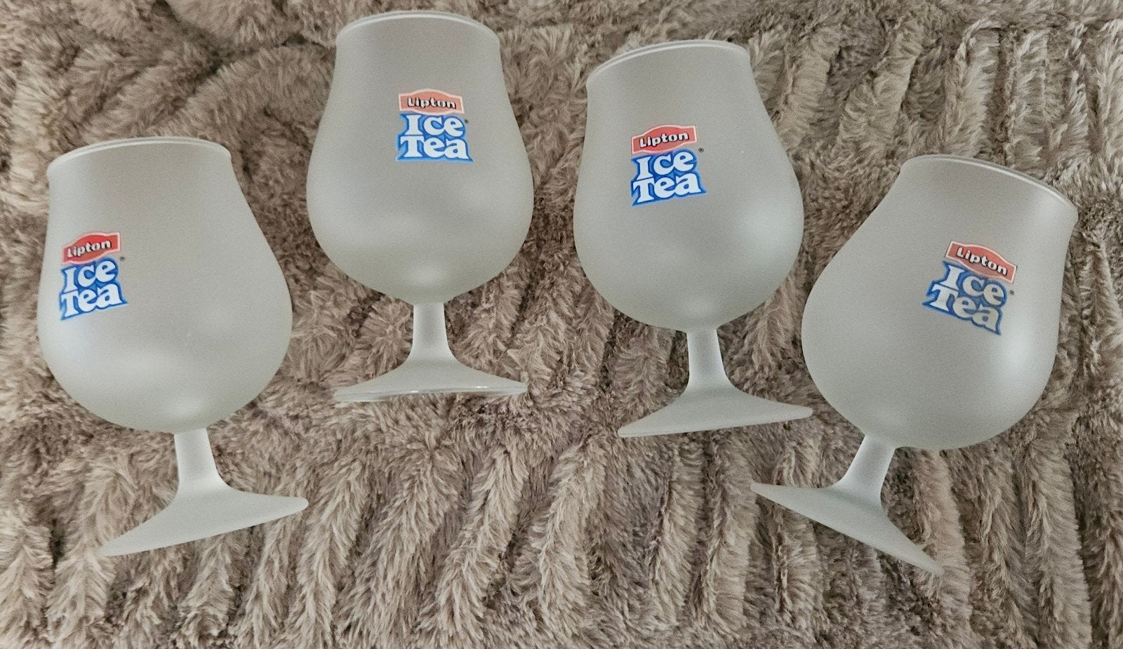 4 lipton ice glazen mat, Ophalen, Zo goed als nieuw