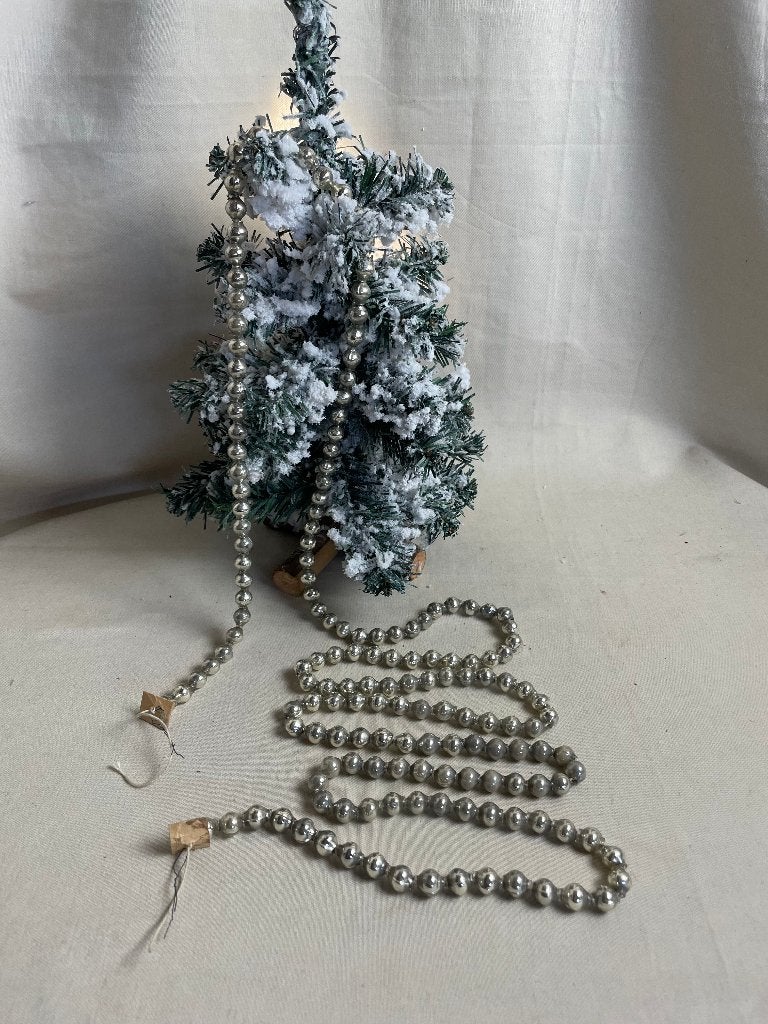 Oude zilveren kerstslinger met glazen kraal, Diversen, Ophalen of Verzenden, Gebruikt