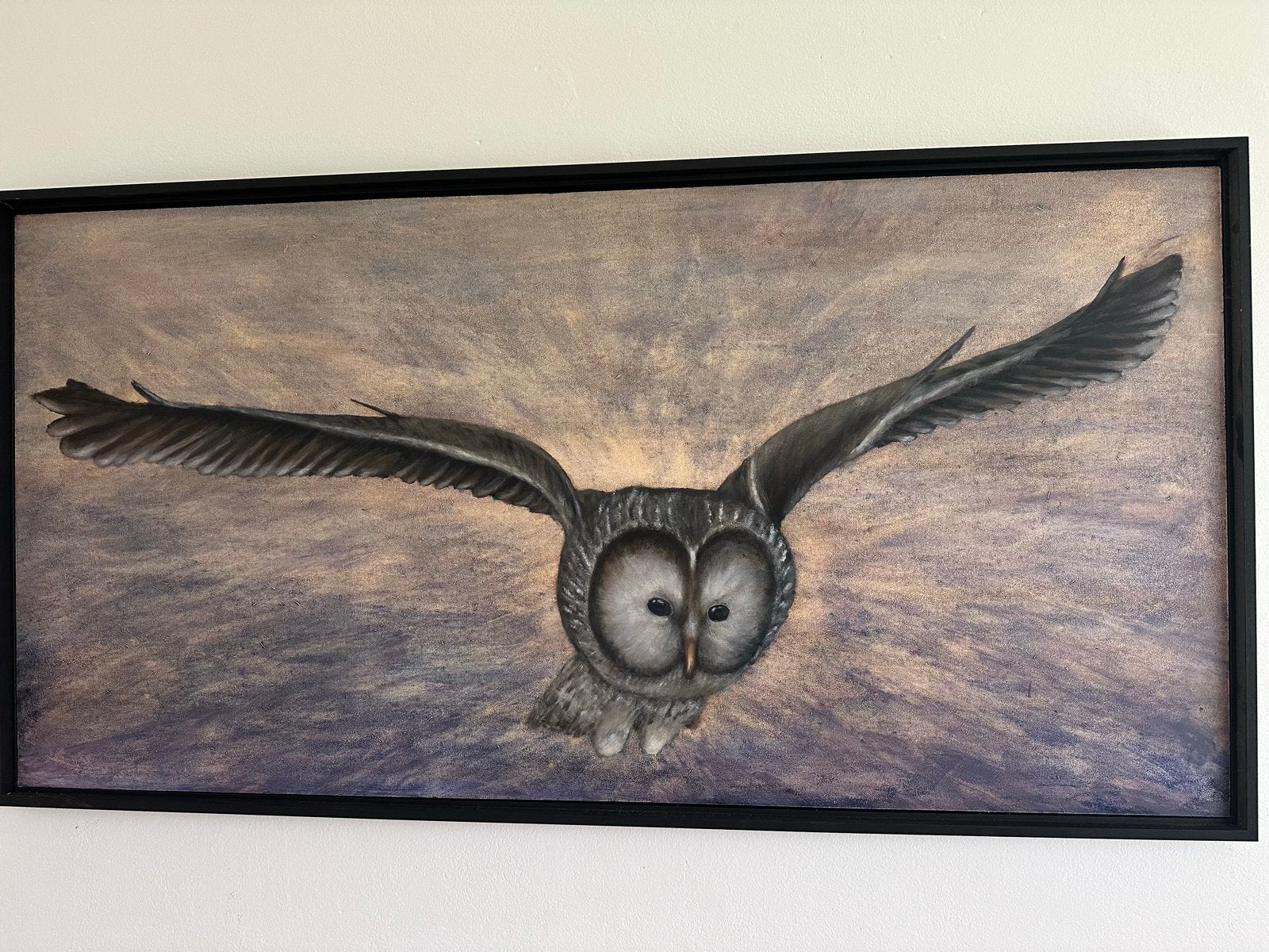 Handgeschilderde Uil Schilderij - 124 x 63 cm, Ophalen, Handgeschilderd, Dieren