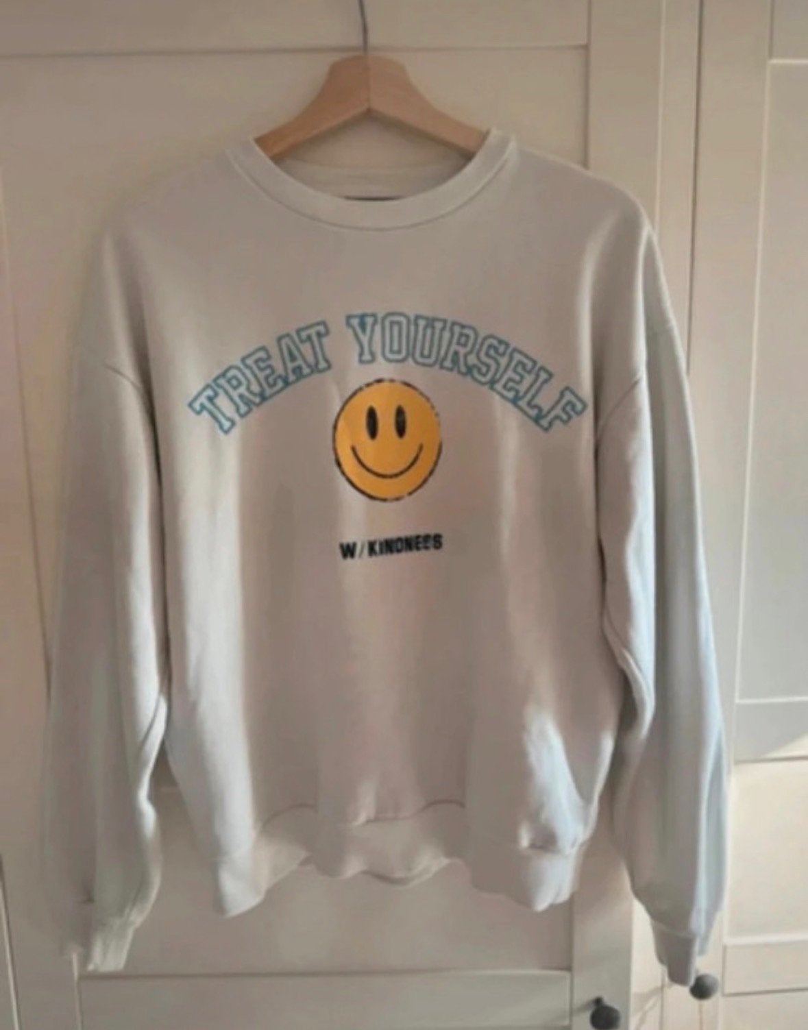 Witte sweater met smiley print maat M - My Jewellery, Ophalen of Verzenden, Zo goed als nieuw, Maat 38/40 (M), Wit