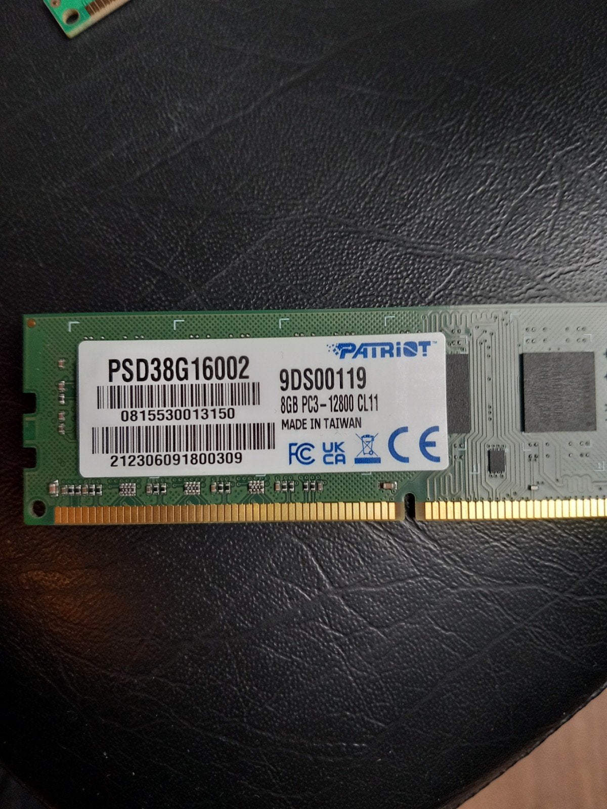 Patriot 8GB DDR3 RAM Geheugenmodule PC3-12800 CL11, Gebruikt, Server, 8 GB, DDR3