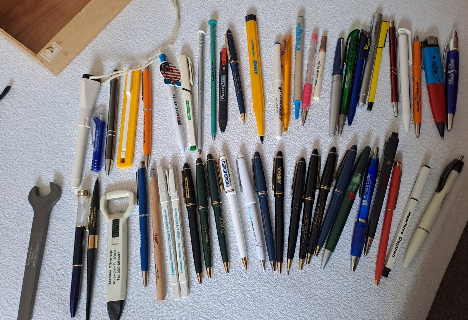 52 reclame pennen, 52 pennen, Overige merken, Gebruikt, Balpen, Ophalen of Verzenden