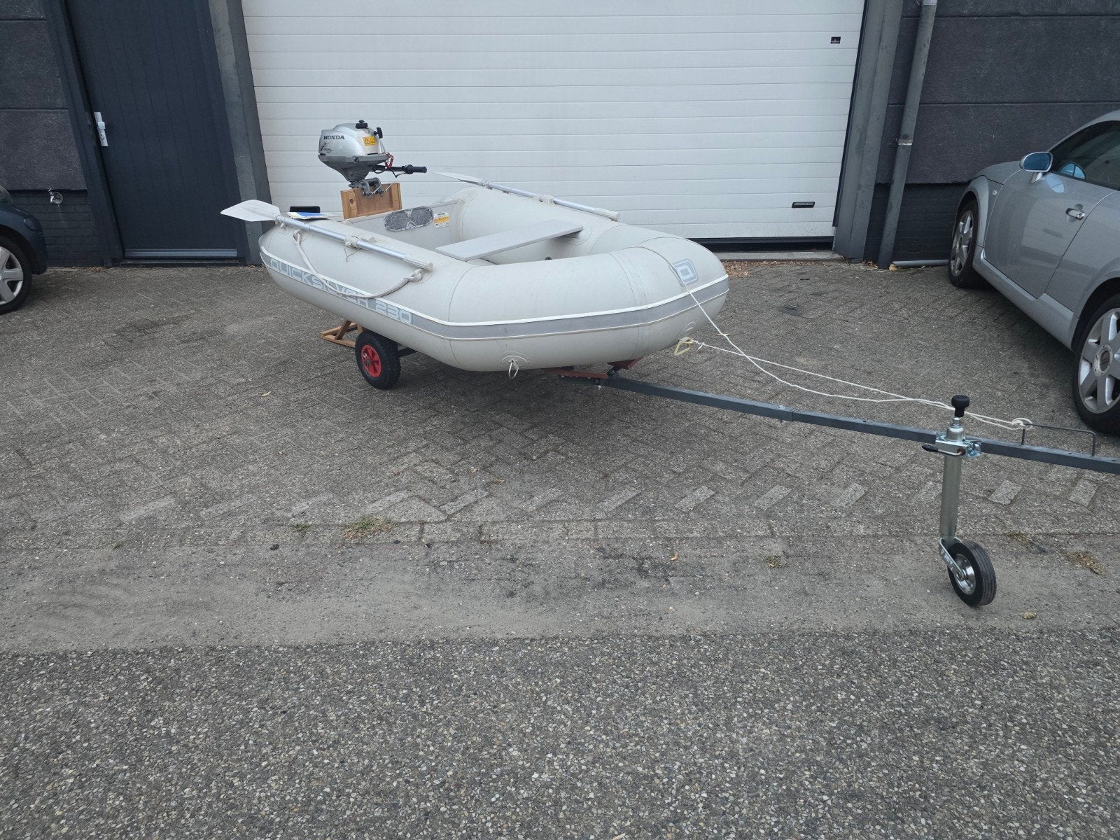 Quicksilver 230 rubberboot met Honda 2pk buitenboordmotor, Gebruikt, Minder dan 5 pk, Viertaktmotor, Ophalen of Verzenden