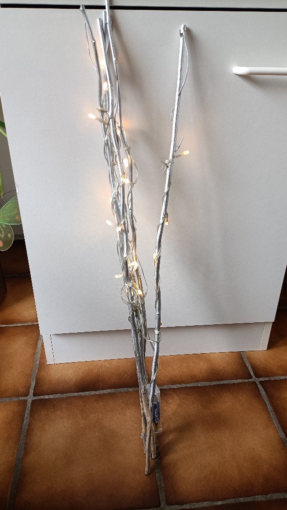 Siertakken met lichtjes. Zilverkleurig., Huis en Inrichting, Ophalen of Verzenden