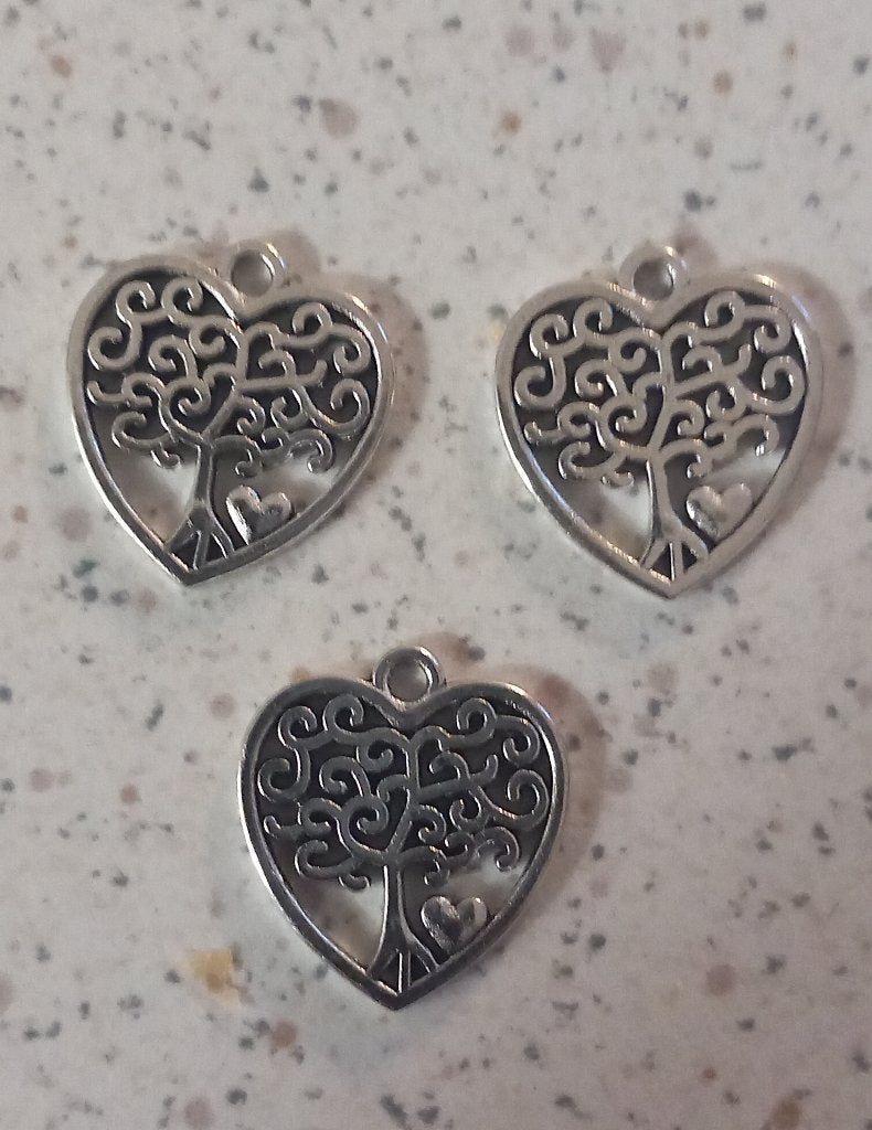 Levensboom hart metalen bedels, Ophalen of Verzenden, Nieuw, Bedel