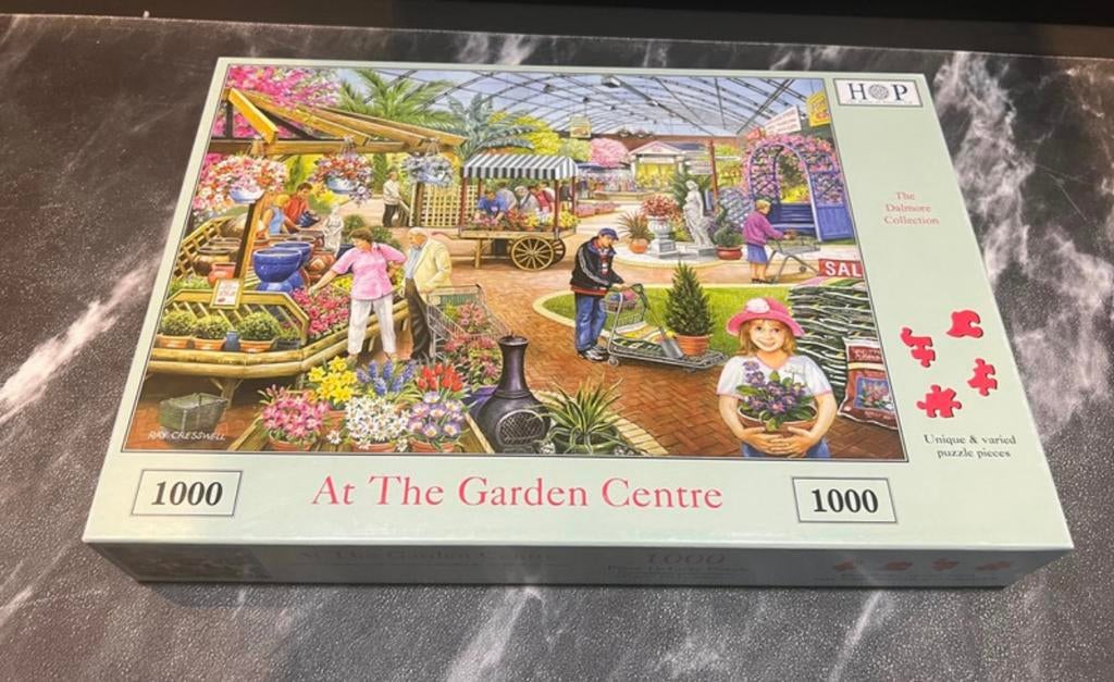 HOP puzzel 1000 stukjes At the Garden Center, Ophalen of Verzenden, 500 t/m 1500 stukjes, Zo goed als nieuw