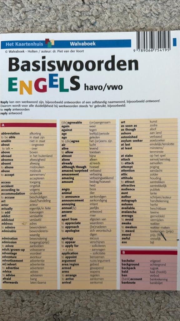 Engels Grammatica Werkwoorden en woordenschat, Ophalen of Verzenden, 1980 tot heden, Zo goed als nieuw, Overige onderwerpen