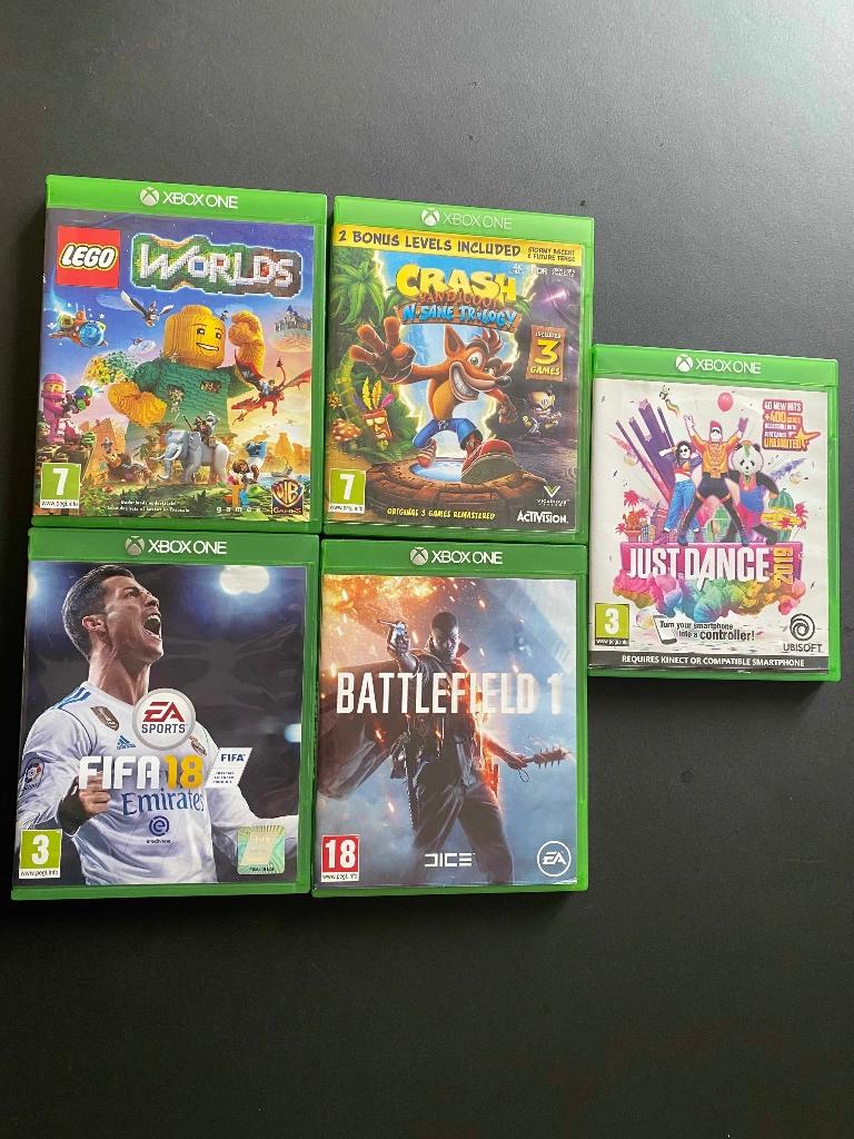 5 Xbox one games, Spelcomputers en Games, 2 spelers, Ophalen, Gebruikt, Vanaf 3 jaar