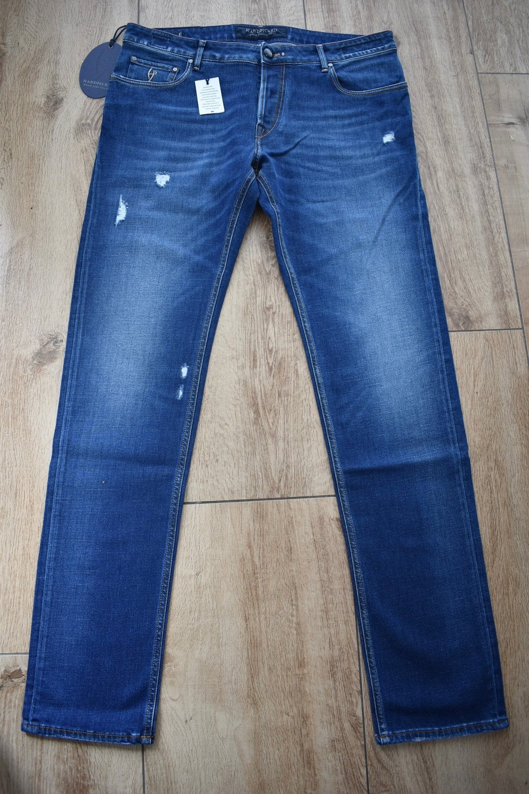 HandPicked *Ravello* | Destroyed, Ophalen of Verzenden, Zo goed als nieuw, Blauw, W36 - W38 (confectie 52/54)