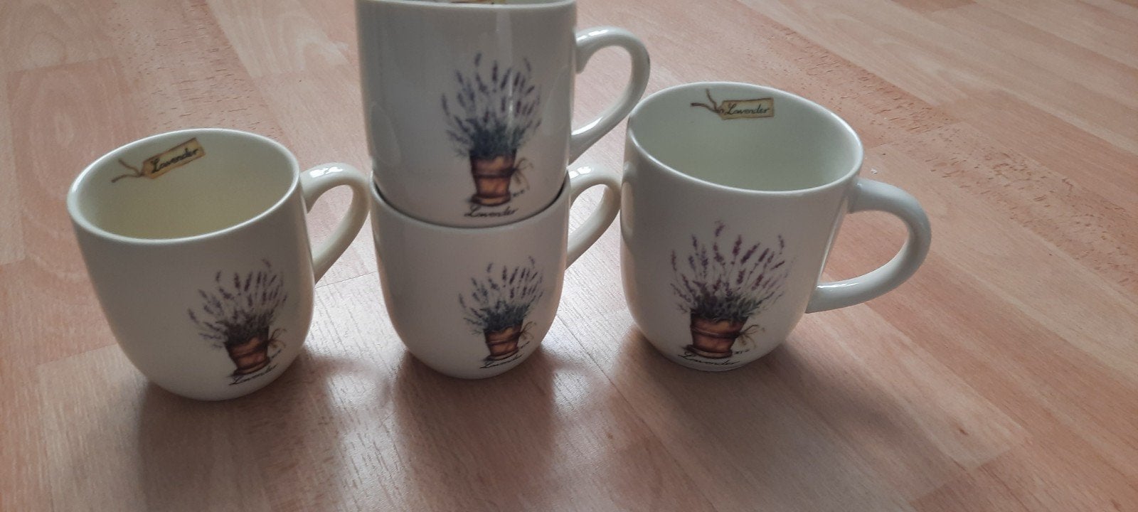 Set van 4 Jet by Ter Steege Lavendel Mokken, Ophalen of Verzenden, Zo goed als nieuw, Overige stijlen, Kop(pen) en/of Schotel(s)