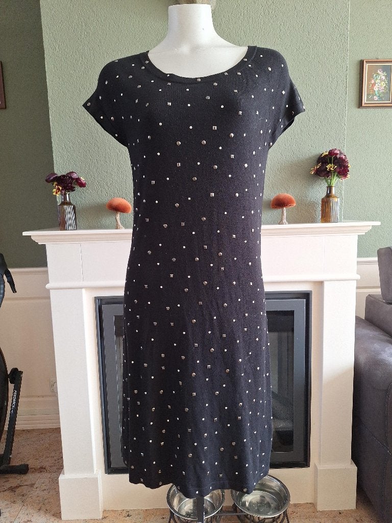 Luisa Cerano zwart studs jurk NL 40, Kleding | Dames, Jurken, Maat 38/40 (M), Verzenden, Zwart, Zo goed als nieuw