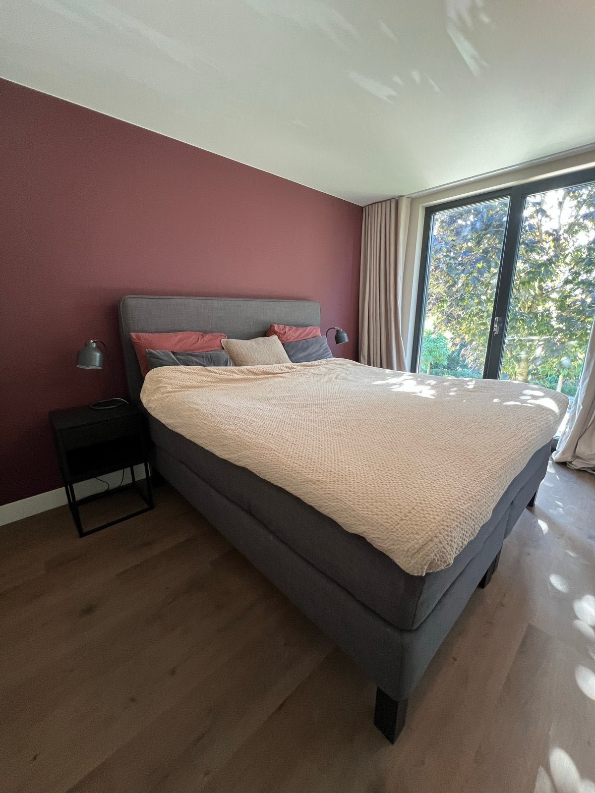 Ikea Dunvik Boxspring 180x200 Antraciet Grijs, Ophalen, Tweepersoons, Zo goed als nieuw, 180 cm