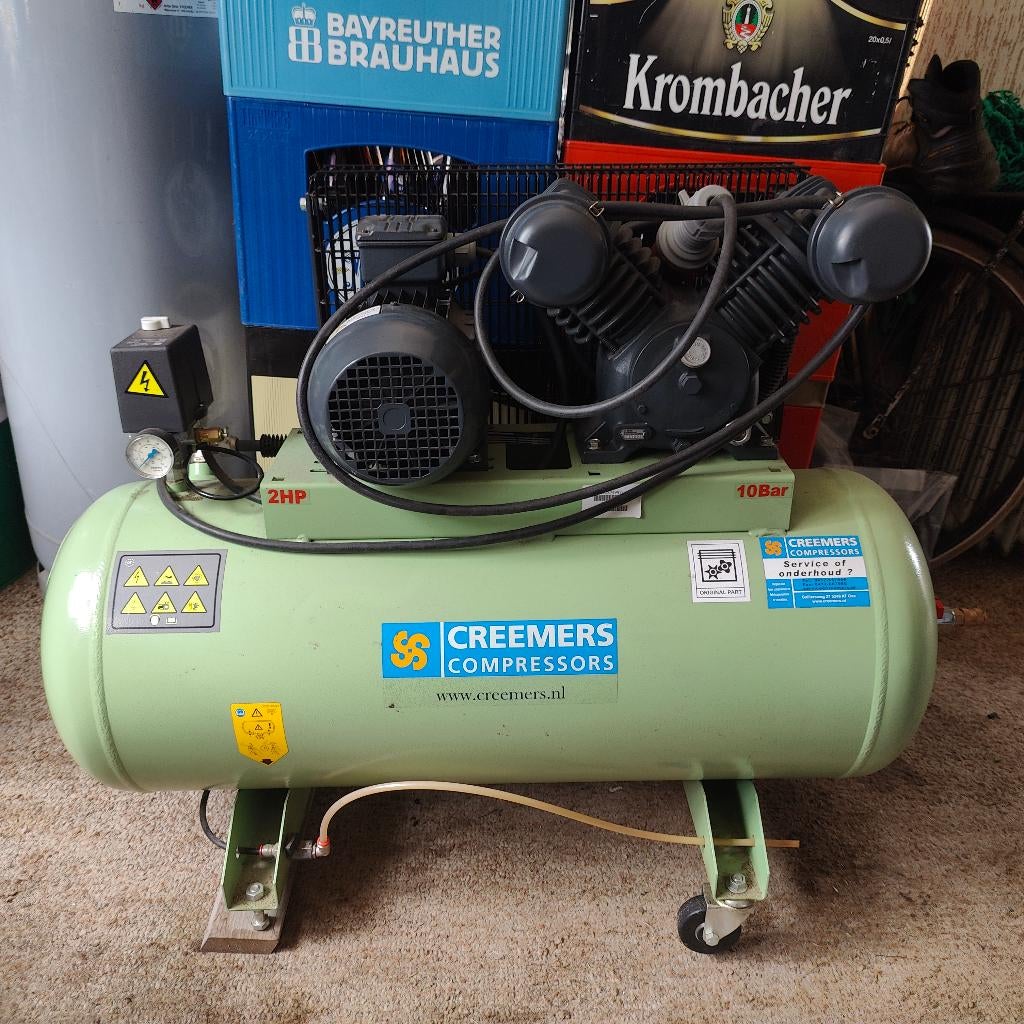 Creemers CSG 310/100K Compressor, Doe-het-zelf en Verbouw, Compressors, Ophalen, Gebruikt, 100 liter of meer, 200 tot 400 liter/min