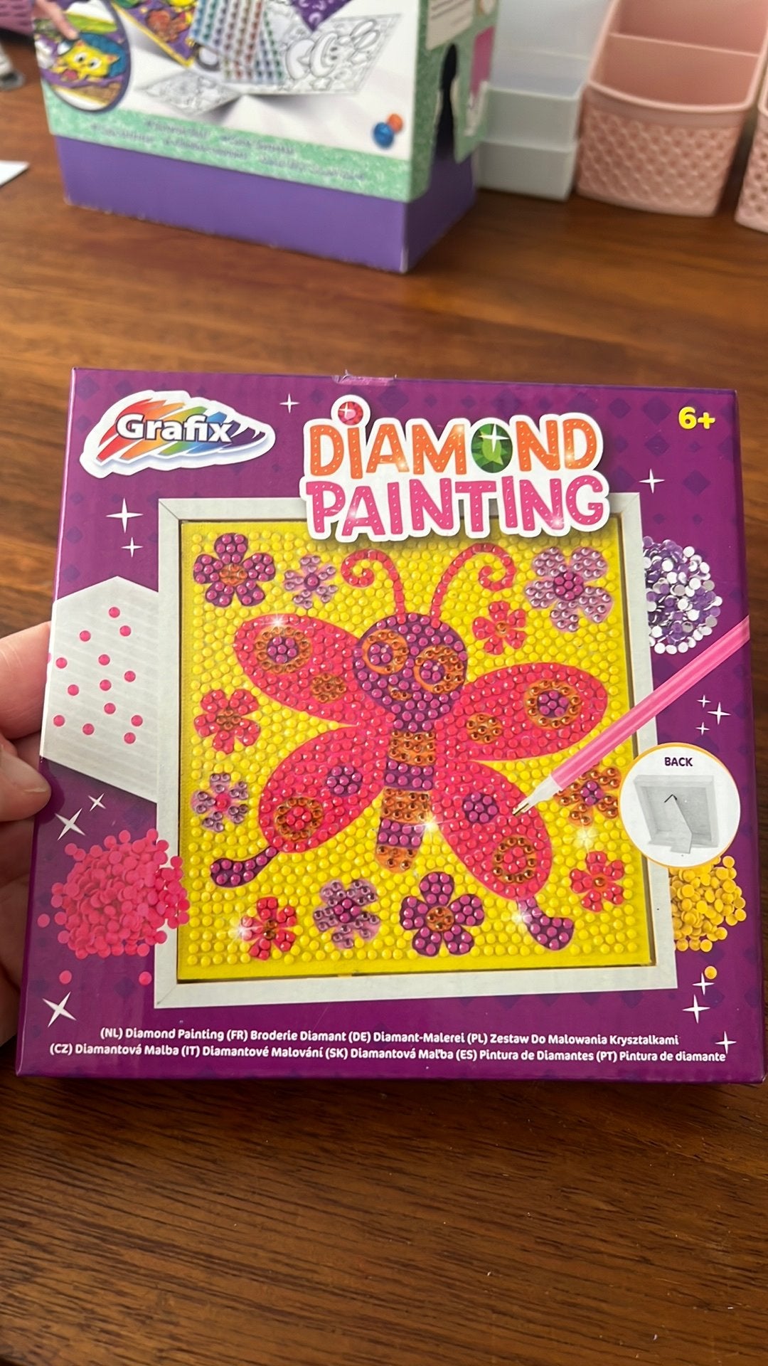 Diamond paintinf vlinder in lijstje, Ophalen of Verzenden, Zo goed als nieuw, Knutselwerk