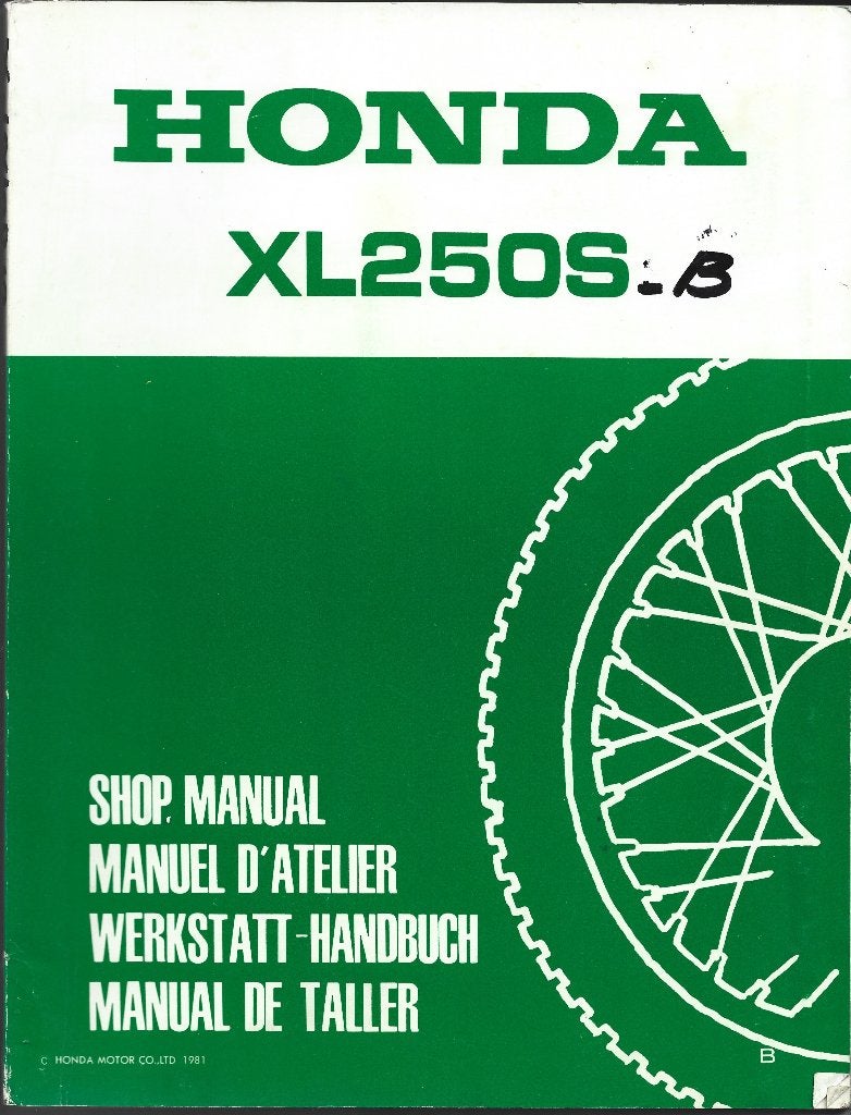 Honda XL250 S Supplement shop manual (3613z), Verzenden, Honda