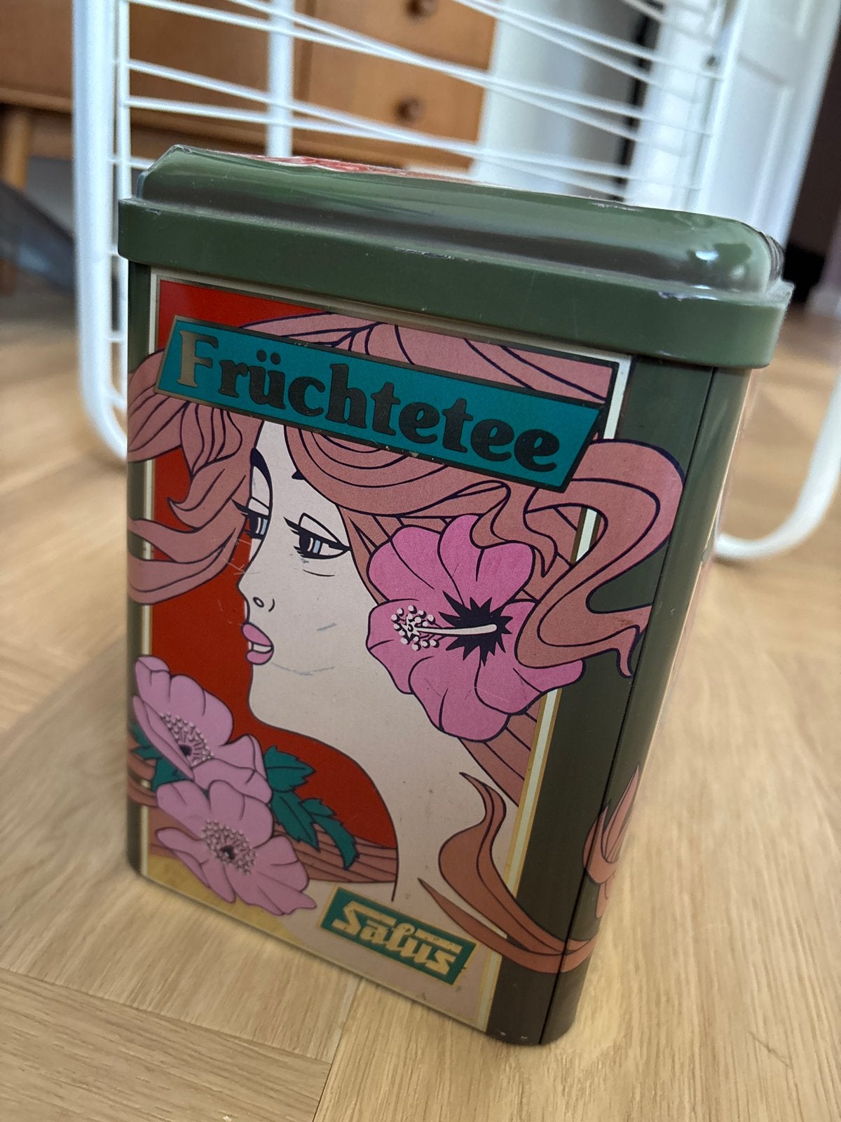 Vintage Salus Früchtetee Blik - Decoratief en Uniek, Ophalen